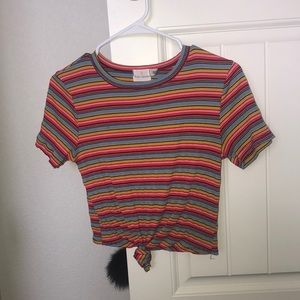 mulit colored cropped shirt